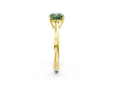 Yellow gold Fancy Green Cushion  Solitaire Diamond Ring with Split Shank and Four-Prong Setting_14