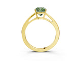 Yellow gold Fancy Green Cushion  Solitaire Diamond Ring with Split Shank and Four-Prong Setting_15
