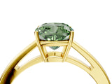 Yellow gold Fancy Green Cushion  Solitaire Diamond Ring with Split Shank and Four-Prong Setting_16
