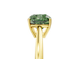 Yellow gold Fancy Green Cushion  Solitaire Diamond Ring with Split Shank and Four-Prong Setting_17