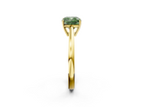 Yellow gold Fancy Green Cushion  Solitaire Diamond Ring with Split Shank and Four-Prong Setting_22
