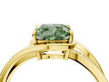 Yellow gold Fancy Green Cushion  Solitaire Diamond Ring with Split Shank and Prong Setting_45