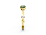 Yellow gold Fancy Green Cushion  Solitaire Diamond Twisted Band with Four-Prong Setting_47