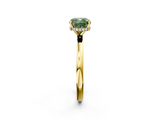 Yellow gold Fancy Green Cushion  Solitaire Engagement Ring with Cathedral Band and Four-Prong Setting_23