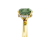 Yellow gold Fancy Green Cushion  Solitaire Engagement Ring with Cathedral Band and Four-Prong Setting_26