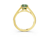 Yellow gold Fancy Green Cushion  Solitaire Engagement Ring with Four-Prong Setting and Classic Band 5