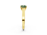 Yellow gold Fancy Green Cushion  Solitaire Engagement Ring with Four-Prong Setting and Tapered Band_5