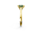 Yellow gold Fancy Green Cushion  Solitaire Engagement Ring with Six-Prong Setting and Classic Band 3