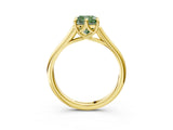 Yellow gold Fancy Green Cushion  Solitaire Engagement Ring with Six-Prong Setting and Classic Band 4