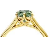 Yellow gold Fancy Green Cushion  Solitaire Engagement Ring with Six-Prong Setting and Classic Band 5