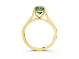 Yellow gold Fancy Green Cushion  Solitaire Heart Prong Engagement Ring with Tapered Band_58