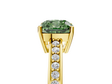 Yellow gold Fancy Green Cushion  Solitaire Pavé Band Prong Setting Ring_25