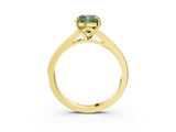 Yellow gold Fancy Green Cushion  Solitaire Pavé Band with Four-Prong Setting_31