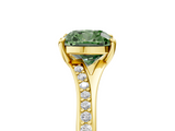 Yellow gold Fancy Green Cushion  Solitaire Pavé Band with Four-Prong Setting_33