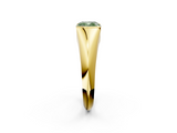 Yellow gold Fancy Green Cushion  Solitaire Tension Set Diamond Ring_22