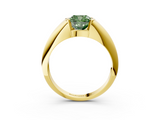 Yellow gold Fancy Green Cushion  Solitaire Tension Set Diamond Ring_23