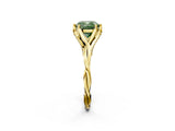 Yellow gold Fancy Green Cushion  Solitaire Twist Band Six-Prong Setting 4