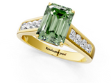 Yellow gold Fancy Green Emerald  Brilliant Channel-Set Solitaire Ring with Four-Prong Setting_21