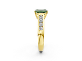 Yellow gold Fancy Green Emerald  Brilliant Channel-Set Solitaire Ring with Four-Prong Setting_22