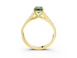 Yellow gold Fancy Green Emerald  Brilliant Channel-Set Solitaire Ring with Four-Prong Setting_23