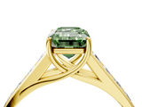 Yellow gold Fancy Green Emerald  Brilliant Channel-Set Solitaire Ring with Four-Prong Setting_24
