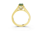 Yellow gold Fancy Green Emerald  Brilliant Cut Diamond Engagement Ring with Pavé Band and Four-Prong Setting_52