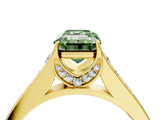 Yellow gold Fancy Green Emerald  Brilliant Cut Diamond Engagement Ring with Pavé Band and Four-Prong Setting_53