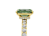 Yellow gold Fancy Green Emerald  Brilliant Pavé Band Solitaire with Four-Prong Setting_46
