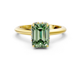 Yellow gold Fancy Green Emerald  Brilliant Solitaire Engagement Ring with Six-Prong Setting and Classic Band_19