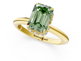 Yellow gold Fancy Green Emerald  Brilliant Solitaire Engagement Ring with Six-Prong Setting and Classic Band_20