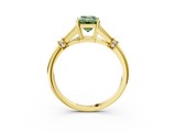 Yellow gold Fancy Green Emerald  Brilliant Solitaire with Pave Band and Four-Prong Setting_23