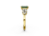 Yellow gold Fancy Green Emerald  Cluster Diamond Engagement Ring with Pavé Band and Four-Prong Setting_50