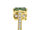 Yellow gold Fancy Green Emerald  Cut Cathedral Pave Diamond Engagement Ring with Six-Prong Setting_37