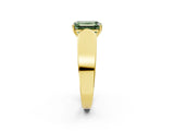 Yellow gold Fancy Green Emerald Cut Cut Diamond Channel Set Solitaire Ring with Four-Prong Setting_2