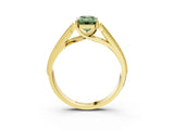 Yellow gold Fancy Green Emerald Cut Cut Pave Split Shank Engagement Ring with Four-Prong Setting_3