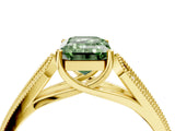 Yellow gold Fancy Green Emerald Cut Cut Pave Split Shank Engagement Ring with Four-Prong Setting_4
