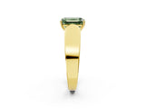 Yellow gold Fancy Green Emerald Cut Diamond Channel Set Solitaire Ring with Four-Prong Setting_14