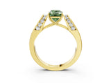 Yellow gold Fancy Green Emerald Cut Diamond Channel Set Solitaire Ring with Four-Prong Setting_15