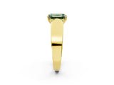 Yellow gold Fancy Green Emerald Cut Diamond Channel Set Solitaire Ring with Four-Prong Setting_38