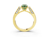 Yellow gold Fancy Green Emerald Cut Diamond Channel Set Solitaire Ring with Four-Prong Setting_39