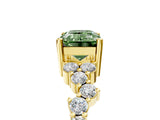 Yellow gold Fancy Green Emerald Cut Diamond Cluster Pavé Band with Four-Prong Setting_8