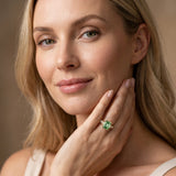 Yellow gold Fancy Green Emerald Cut Diamond Engagement Ring with Milgrain Channel Set Band and Prong Setting_100