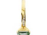 Yellow gold Fancy Green Emerald Cut Diamond Engagement Ring with Side Stone Accents and Four-Prong Setting_12
