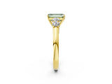 Yellow gold Fancy Green Emerald  Cut Diamond Five-Stone Prong Set White Gold Ring_35