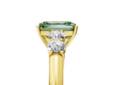 Yellow gold Fancy Green Emerald  Cut Diamond Five-Stone Prong Set White Gold Ring_38