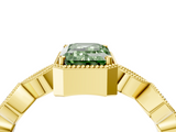Yellow gold Fancy Green Emerald  Cut Diamond Milgrain Marquise Band with Prong Setting_7