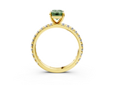 Yellow gold Fancy Green Emerald  Cut Diamond Pavé Band with Four-Prong Setting_23