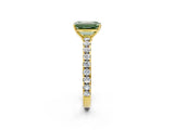 Yellow gold Fancy Green Emerald Cut Diamond Pavé Solitaire Engagement Ring with Four-Prong Setting_72