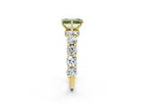 Yellow gold Fancy Green Emerald Cut Diamond Side Stone Engagement Ring with Four-Prong Setting_26