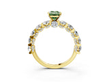Yellow gold Fancy Green Emerald Cut Diamond Side Stone Engagement Ring with Four-Prong Setting_27